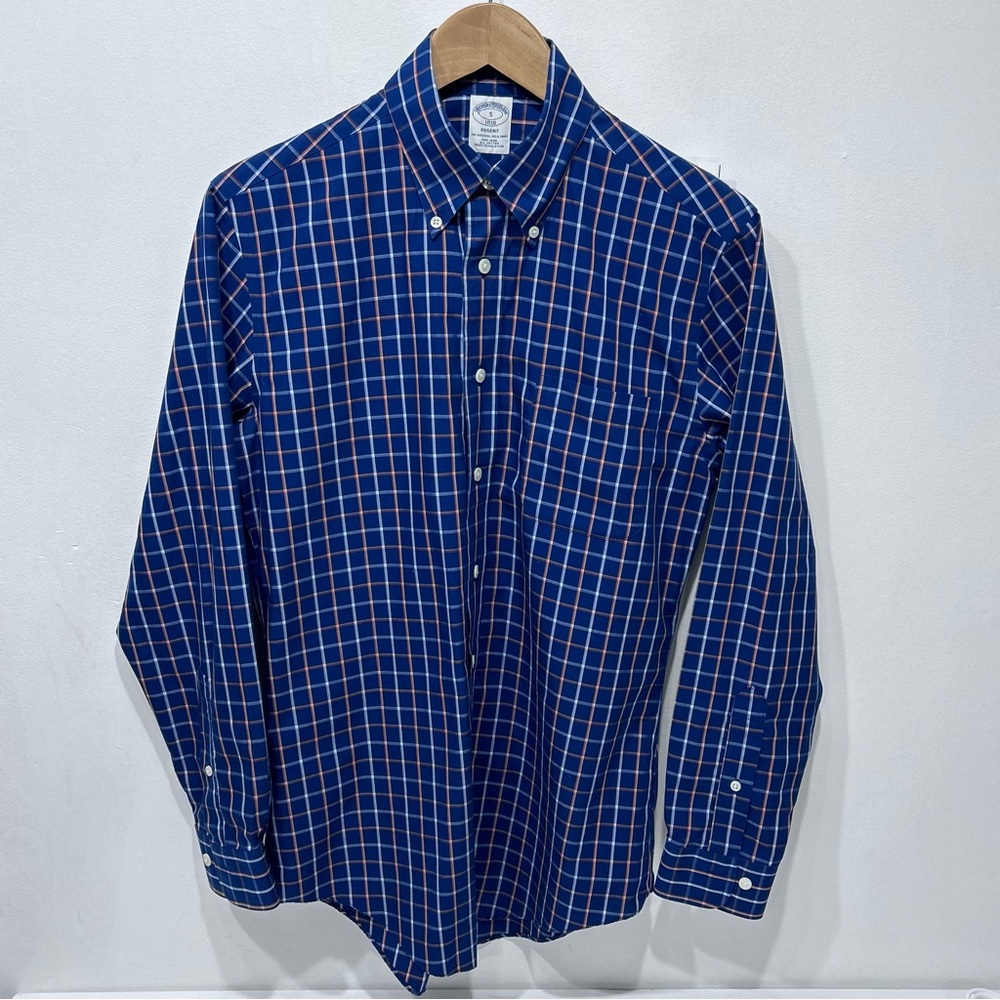 Brooks Brothers Navy Non-Iron All Cotton Button Down Long Sleeve Shirt Size S